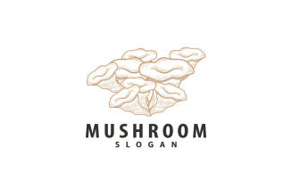 Mushroom Logo Retro Minimalist Design Food VectorV19