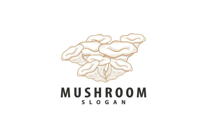 Mushroom Logo Retro Minimalist Design Food VectorV19 Logo Template