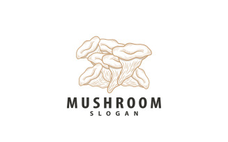 Mushroom Logo Retro Minimalist Design Food VectorV20
