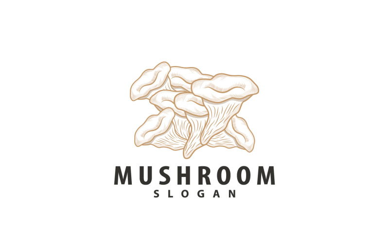 Mushroom Logo Retro Minimalist Design Food VectorV20 Logo Template