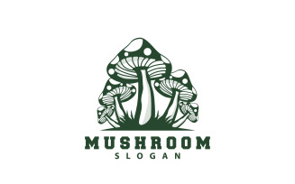 Mushroom Logo Retro Minimalist Design Food VectorV24