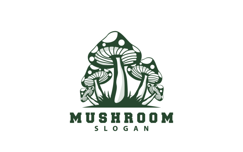 Mushroom Logo Retro Minimalist Design Food VectorV24 Logo Template