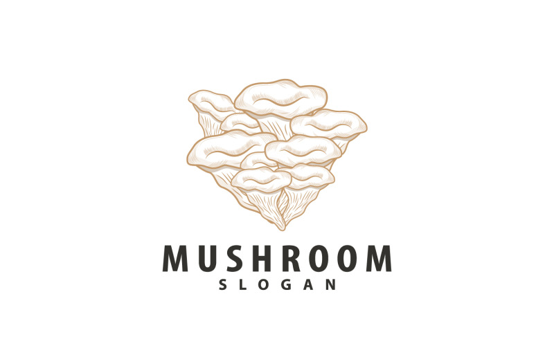 Mushroom Logo Retro Minimalist Design Food VectorV25 Logo Template