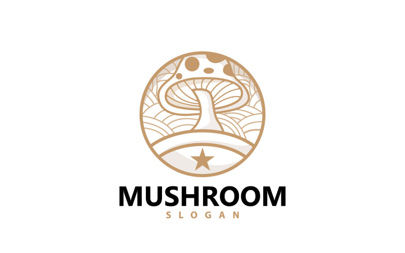 Mushroom Logo Retro Minimalist Design Food VectorV2 Logo Template