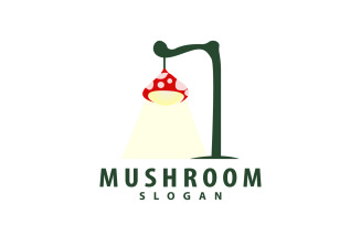 Mushroom Logo Retro Minimalist Design Food VectorV6