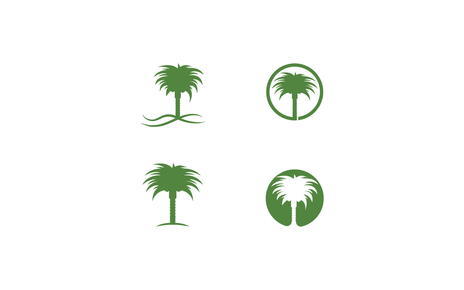 Palm tree leaf logo template vector flat design