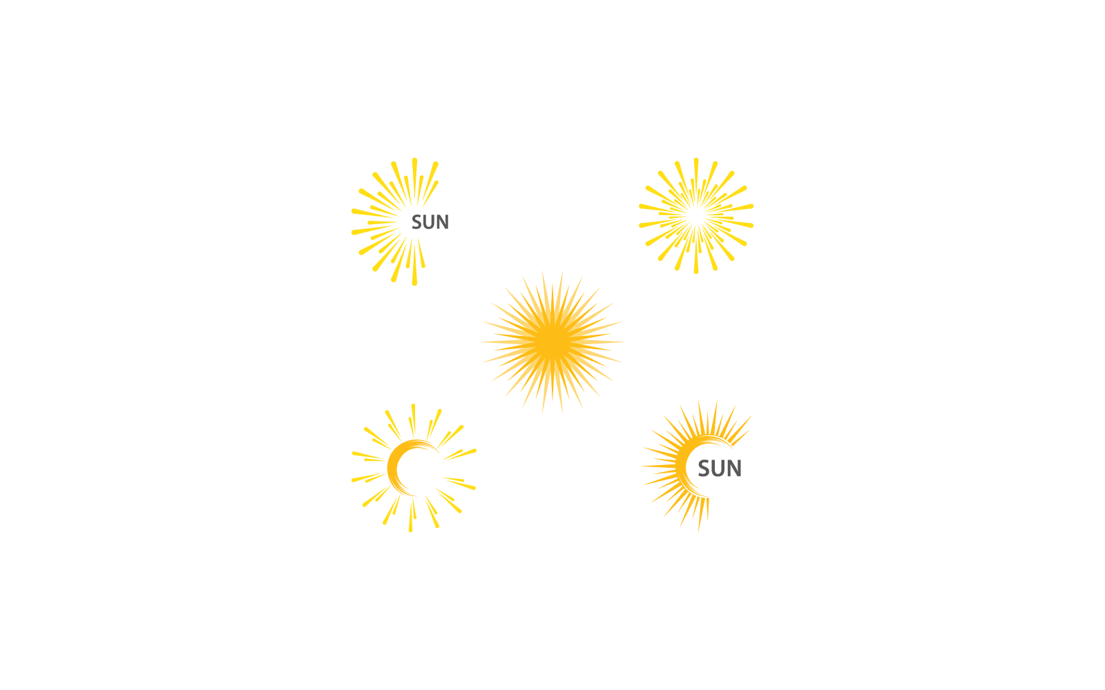 sun ilustration logo vector flat design template