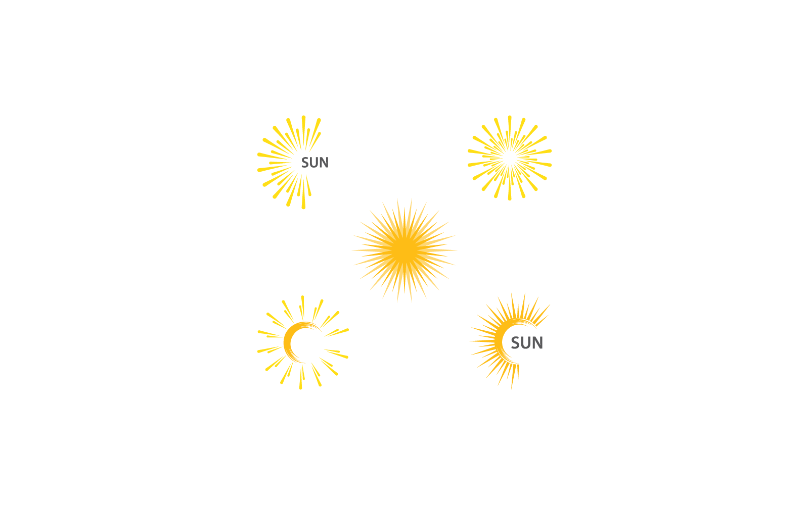 sun ilustration logo vector flat design template Logo Template