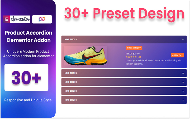 WooCommerce Product Accordion WordPress Plugin For Elementor