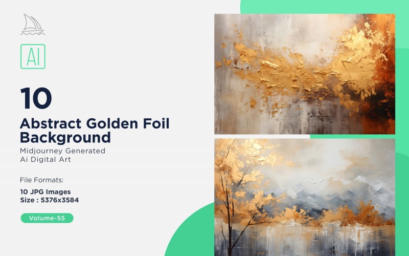 Abstract Golden Foil Background 10_Set V-55