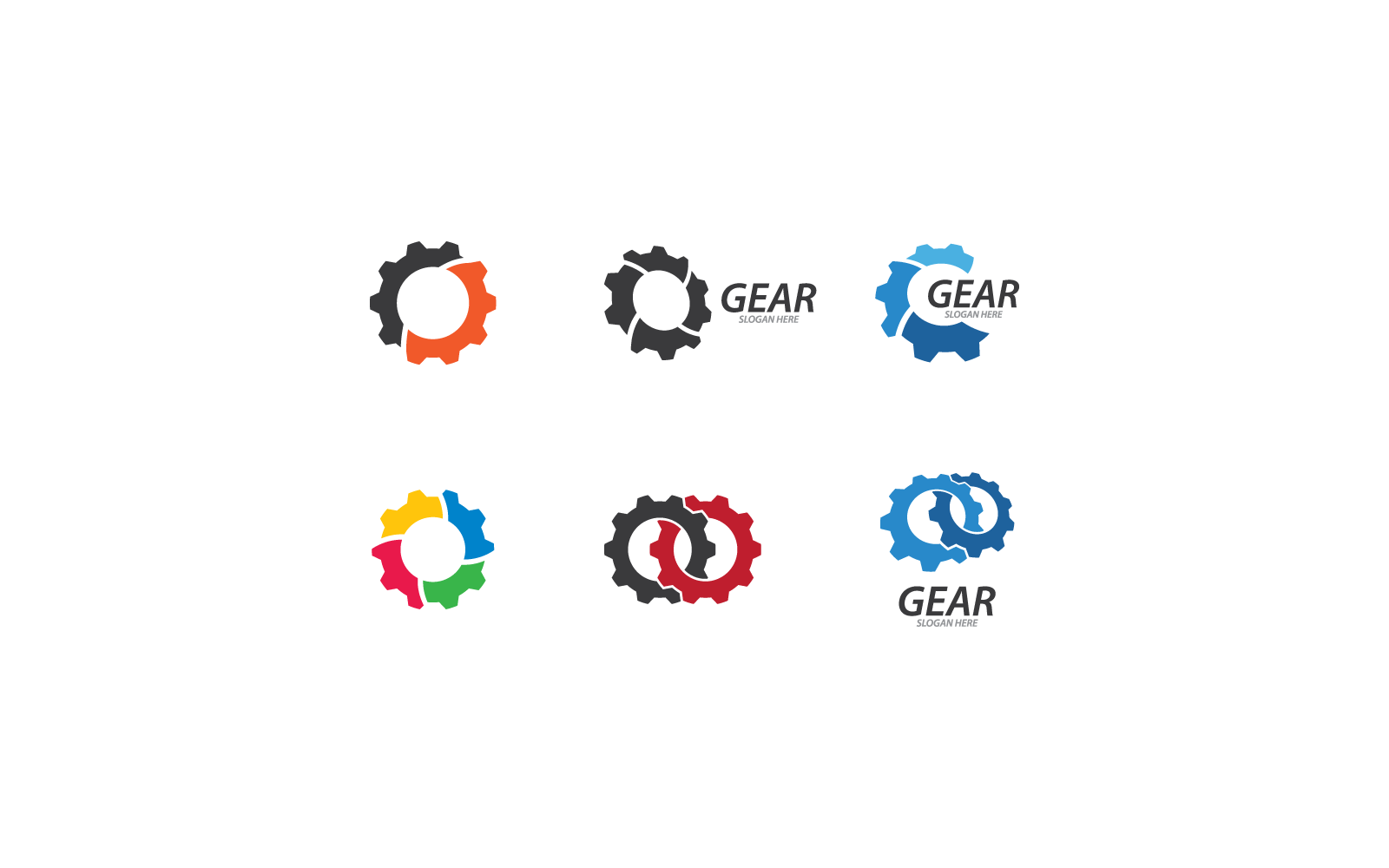 Gear technology logo vector flat design Logo Template