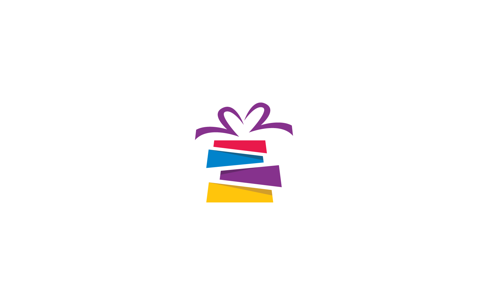 Geschenkdoos, cadeauwinkel logo pictogram Vector ontwerpsjabloon