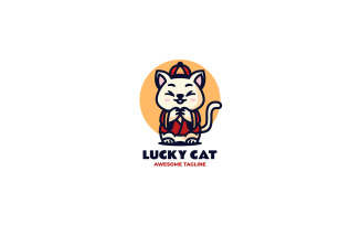 Lucky Cat Mascot Cartoon Logo 1
