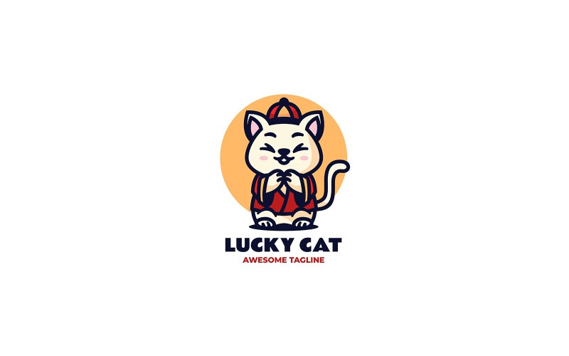 Lucky Cat Mascot Cartoon Logo 1 Logo Template