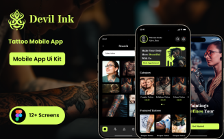 Devil Ink Tattoo Mobile App Figma Template