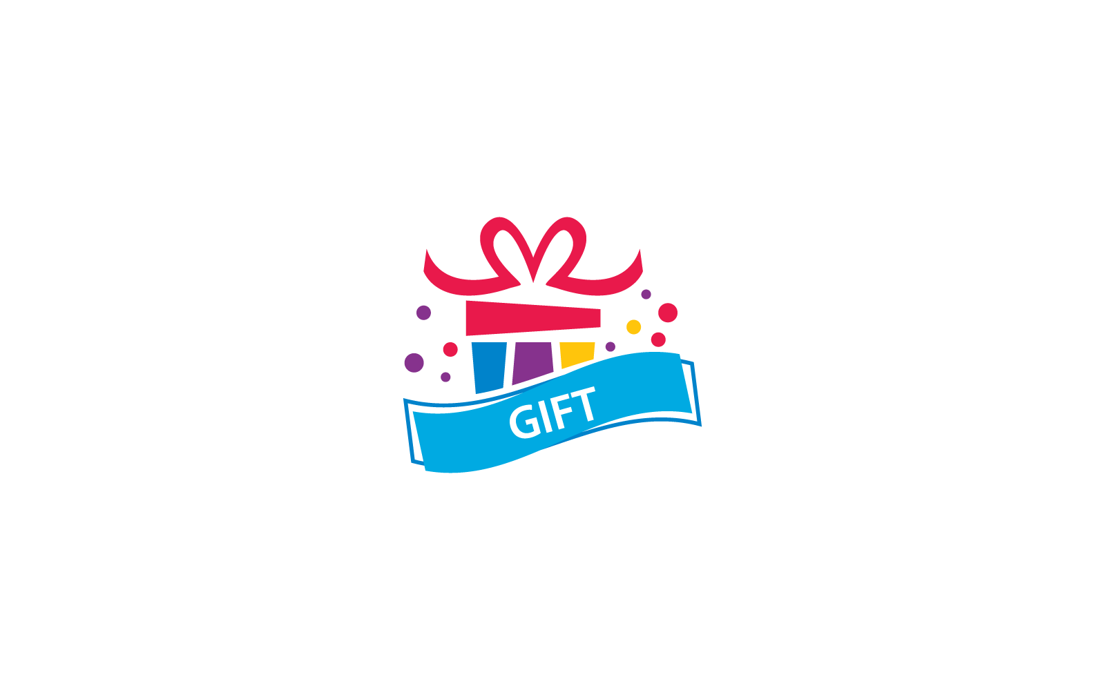 Gift Box, gift shop logo Vector flat design Logo Template