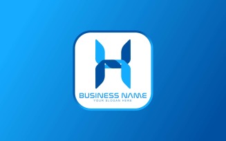 WEB and APP H letter Logo Design - tech- Brand Identity