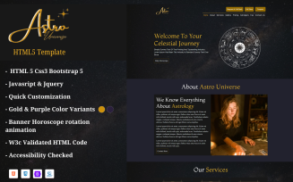 AstroUniverse | One Page HTML Template For Astrologers & Fortune Tellers