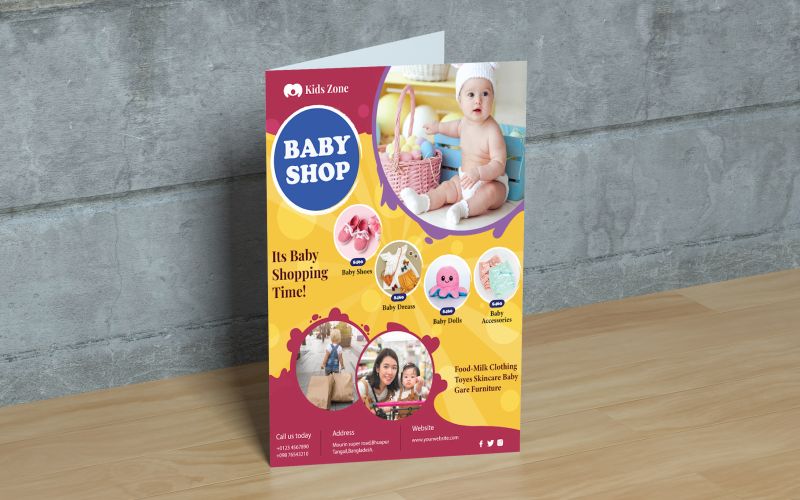 Baby shop flyer design template Corporate Identity