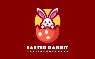 Easter Rabbit Mascot Cartoon Logo
