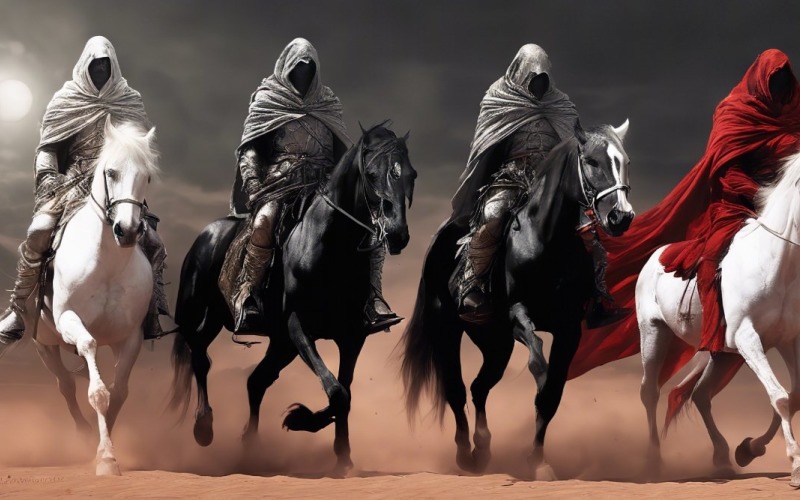 Four horsemen apocalypse concept Illustration