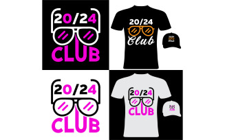 20_24 Club Minimal Vector T-shirt Design Template