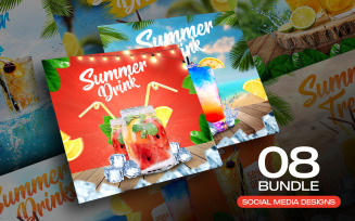 Summer Drinks 8in1 Bundle post designs