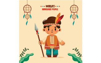 World Indigenous Peoples Day Background Illustration