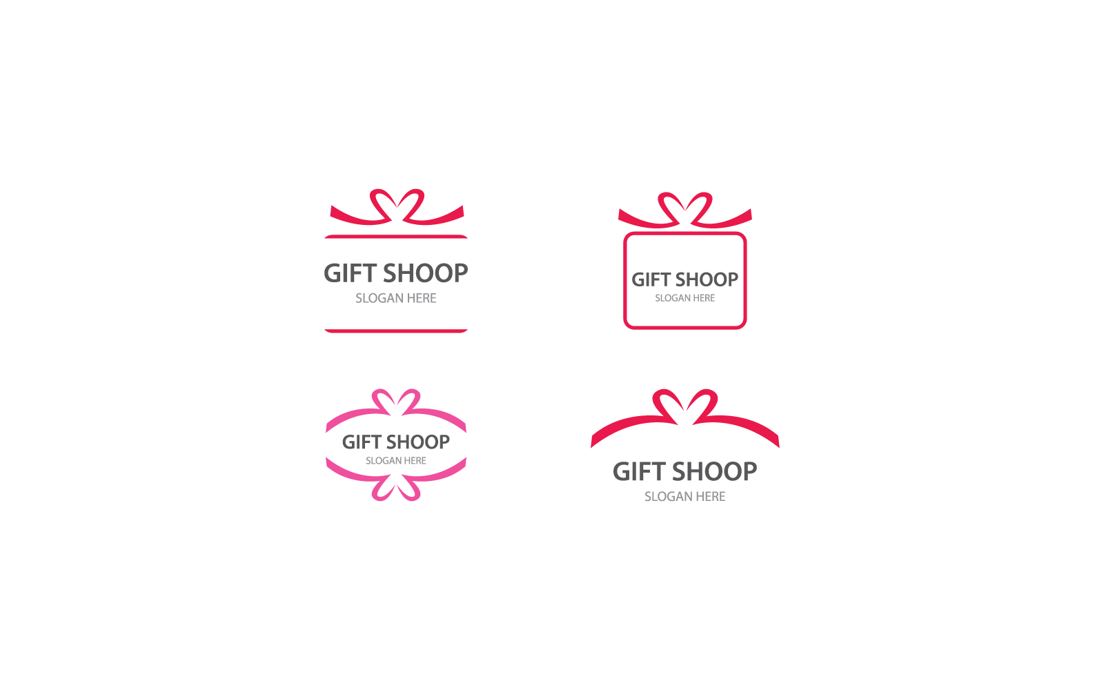 Gift Box, gift shop flat design template Logo Template