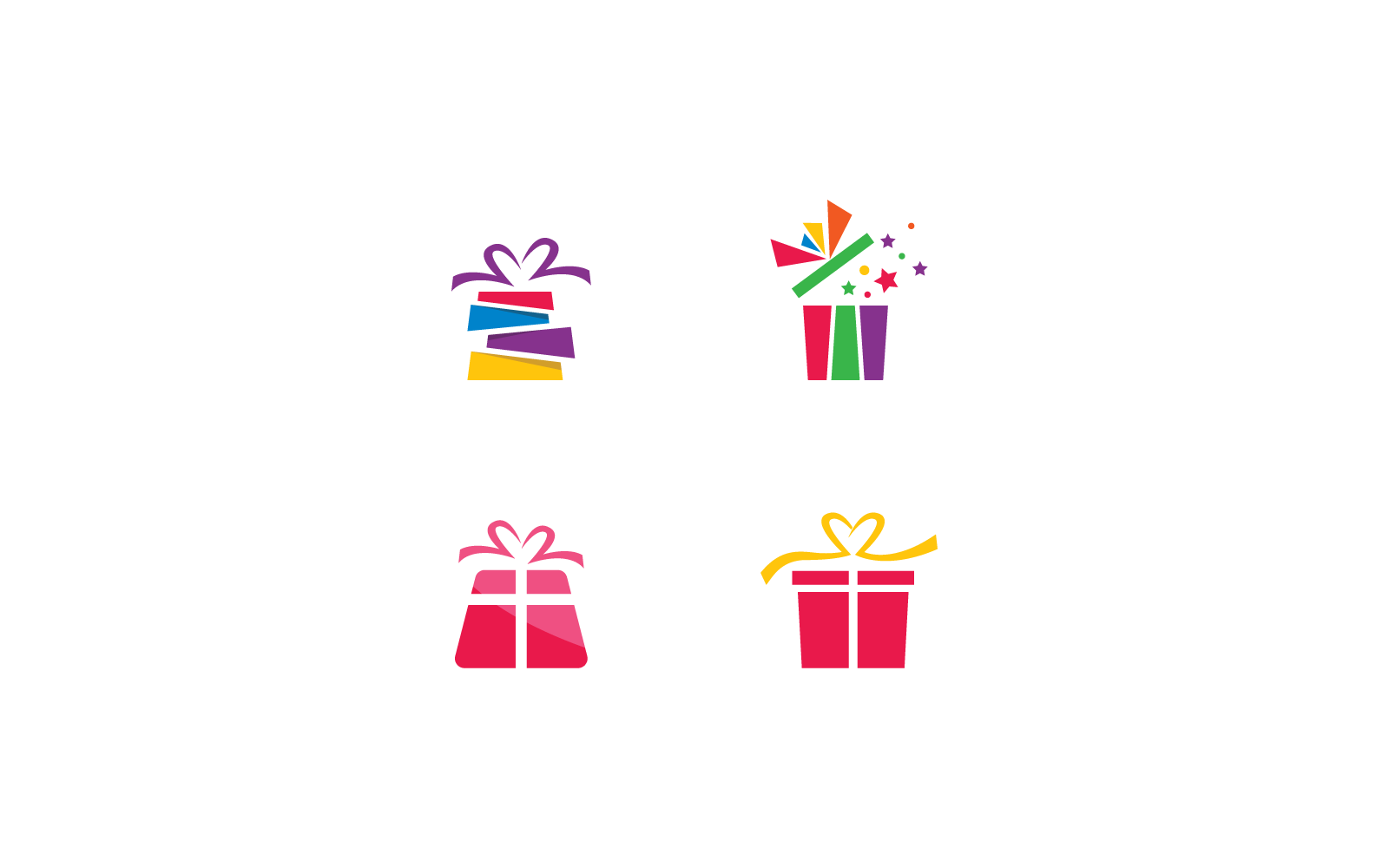 Gift Box, gift shop logo icon vector flat design template Logo Template