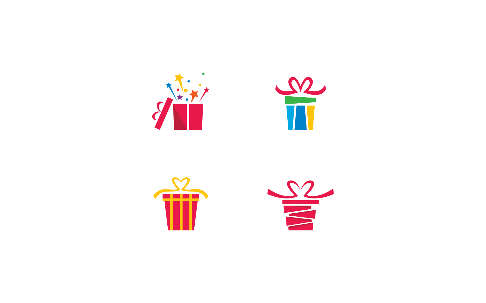 Gift Box, gift shop logo illustration flat design