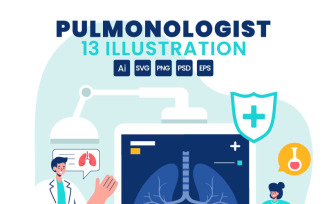 13 Pulmonologist Vector Illustration