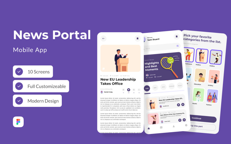Oscorp - News Portal Mobile App UI Element