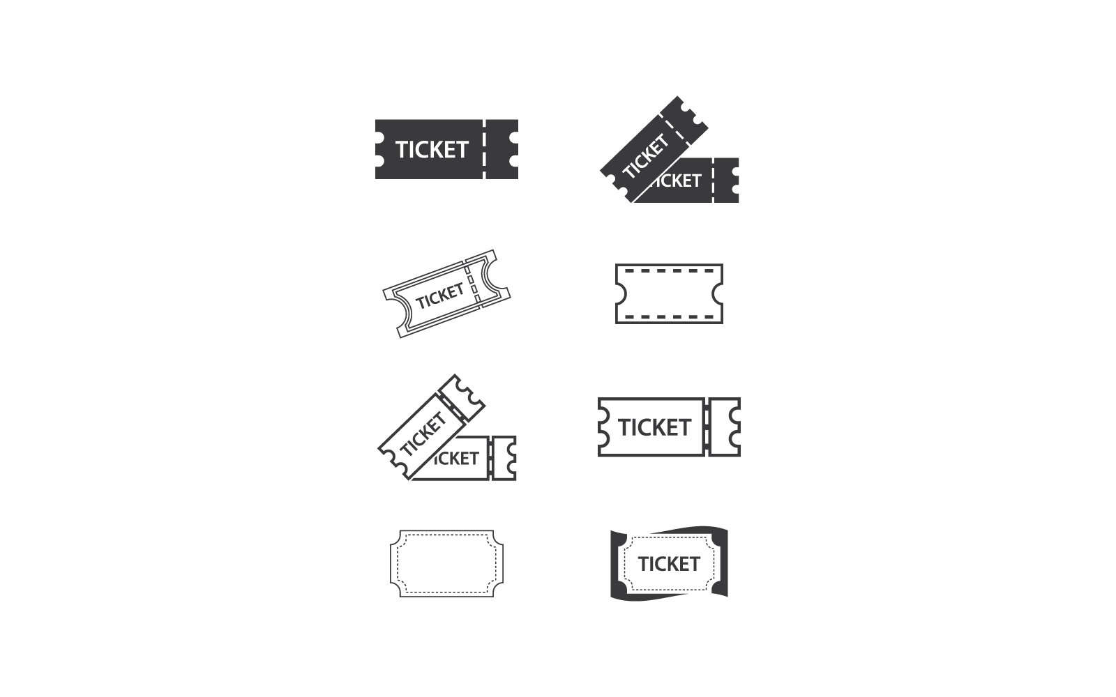 Ticket illustration logo icon vector design