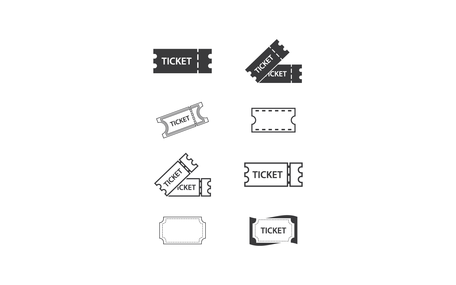 Ticket illustration logo icon vector design Logo Template