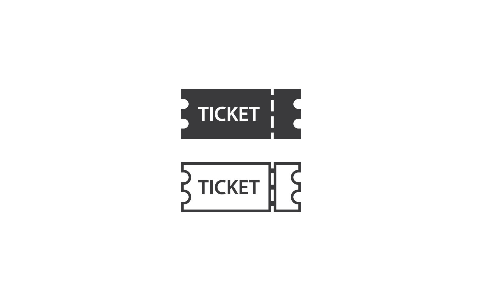 Ticket logo icon vector flat design Logo Template