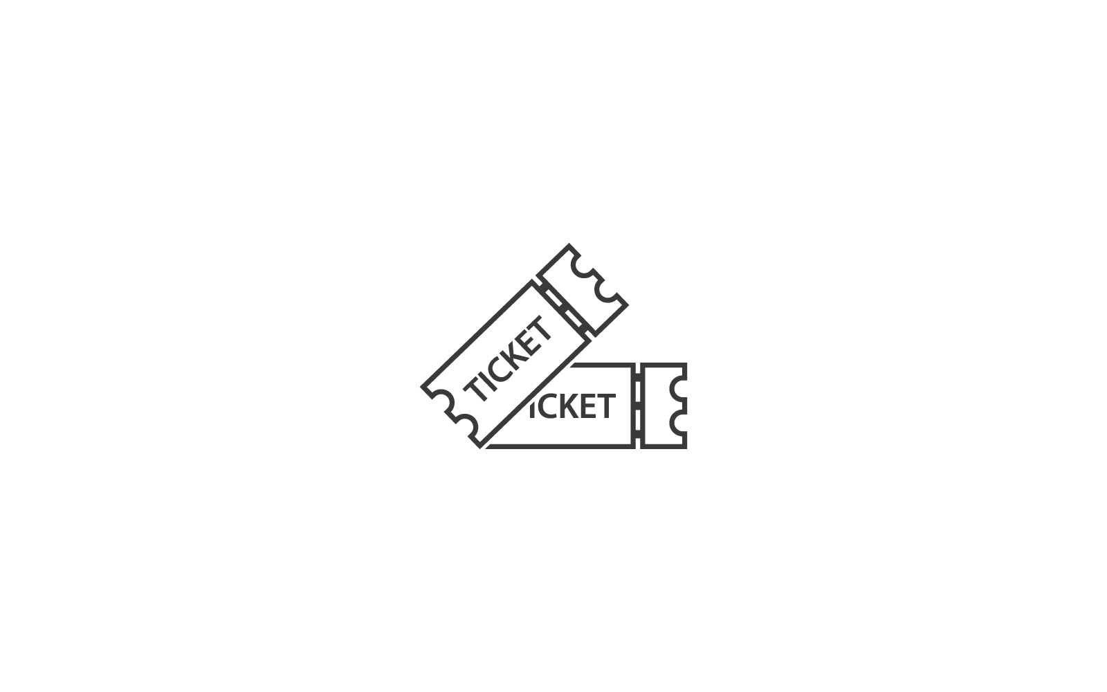 Ticket logo illustration icon vector flat design