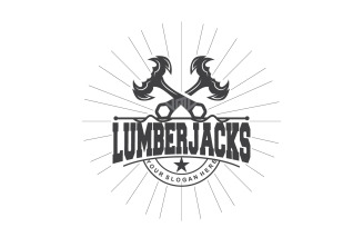 Ax Logo Wood Cutting Tool Silhouette LumberjackV13