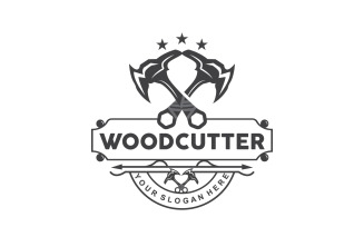 Ax Logo Wood Cutting Tool Silhouette LumberjackV14