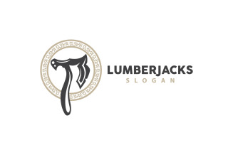 Ax Logo Wood Cutting Tool Silhouette LumberjackV15