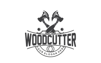 Ax Logo Wood Cutting Tool Silhouette LumberjackV16
