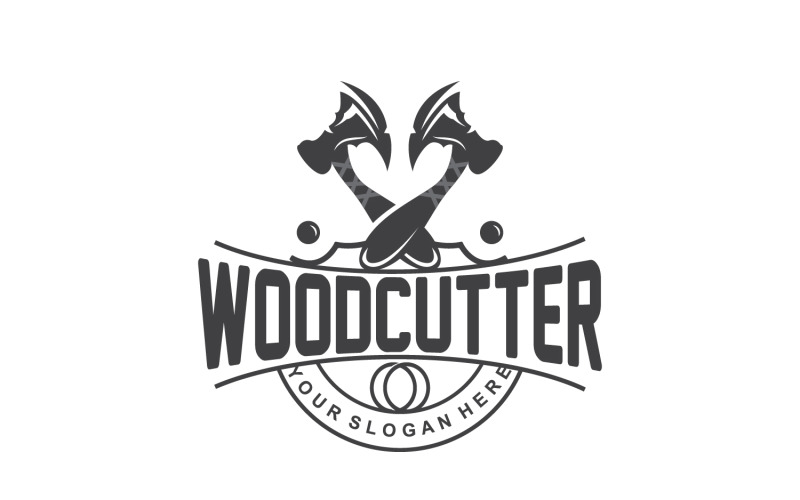 Ax Logo Wood Cutting Tool Silhouette LumberjackV16 Logo Template