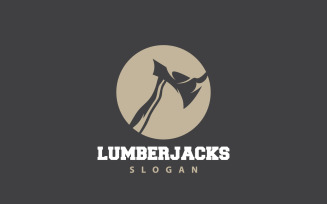 Ax Logo Wood Cutting Tool Silhouette LumberjackV17