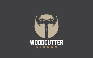 Ax Logo Wood Cutting Tool Silhouette LumberjackV22