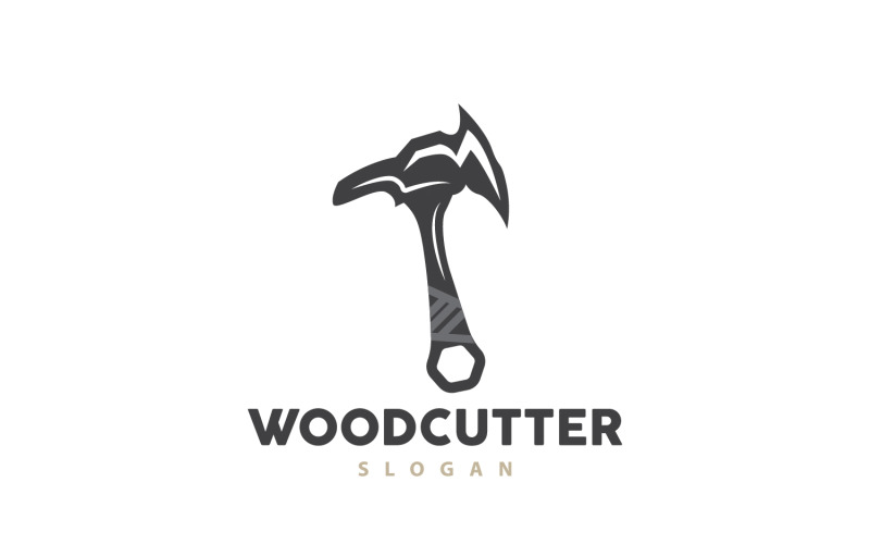 Ax Logo Wood Cutting Tool Silhouette LumberjackV4 Logo Template