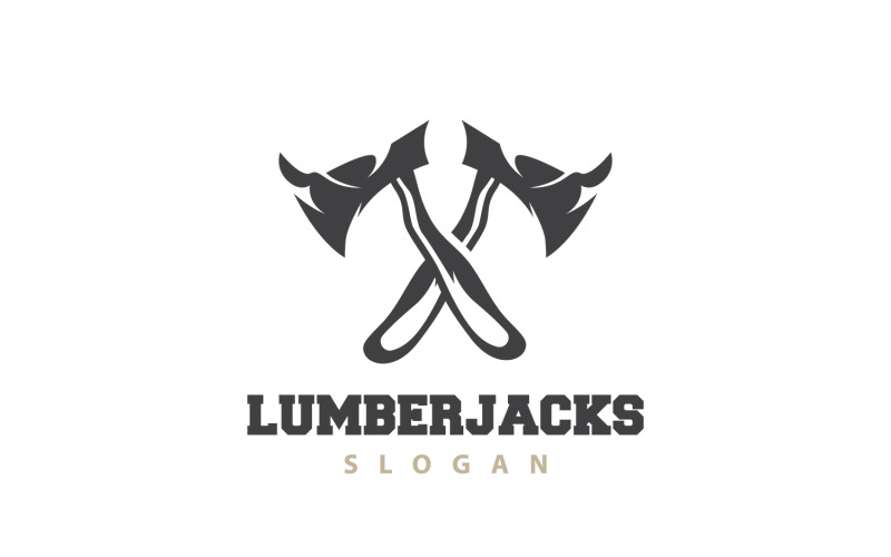 Ax Logo Wood Cutting Tool Silhouette LumberjackV6 Logo Template