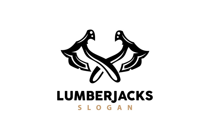 Ax Logo Wood Cutting Tool Silhouette LumberjackV7 Logo Template