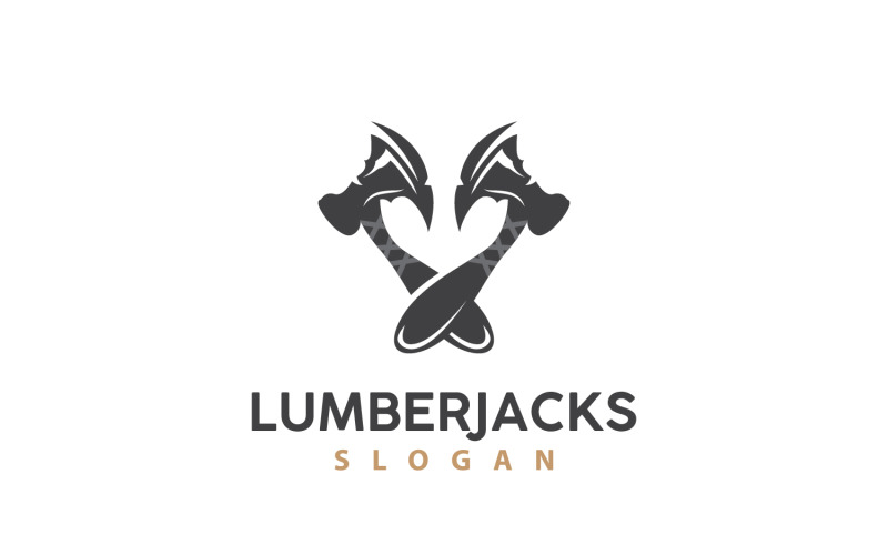 Ax Logo Wood Cutting Tool Silhouette LumberjackV8 Logo Template