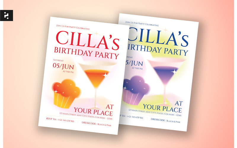 Creative Birthday Party Invitation Corporate Identity