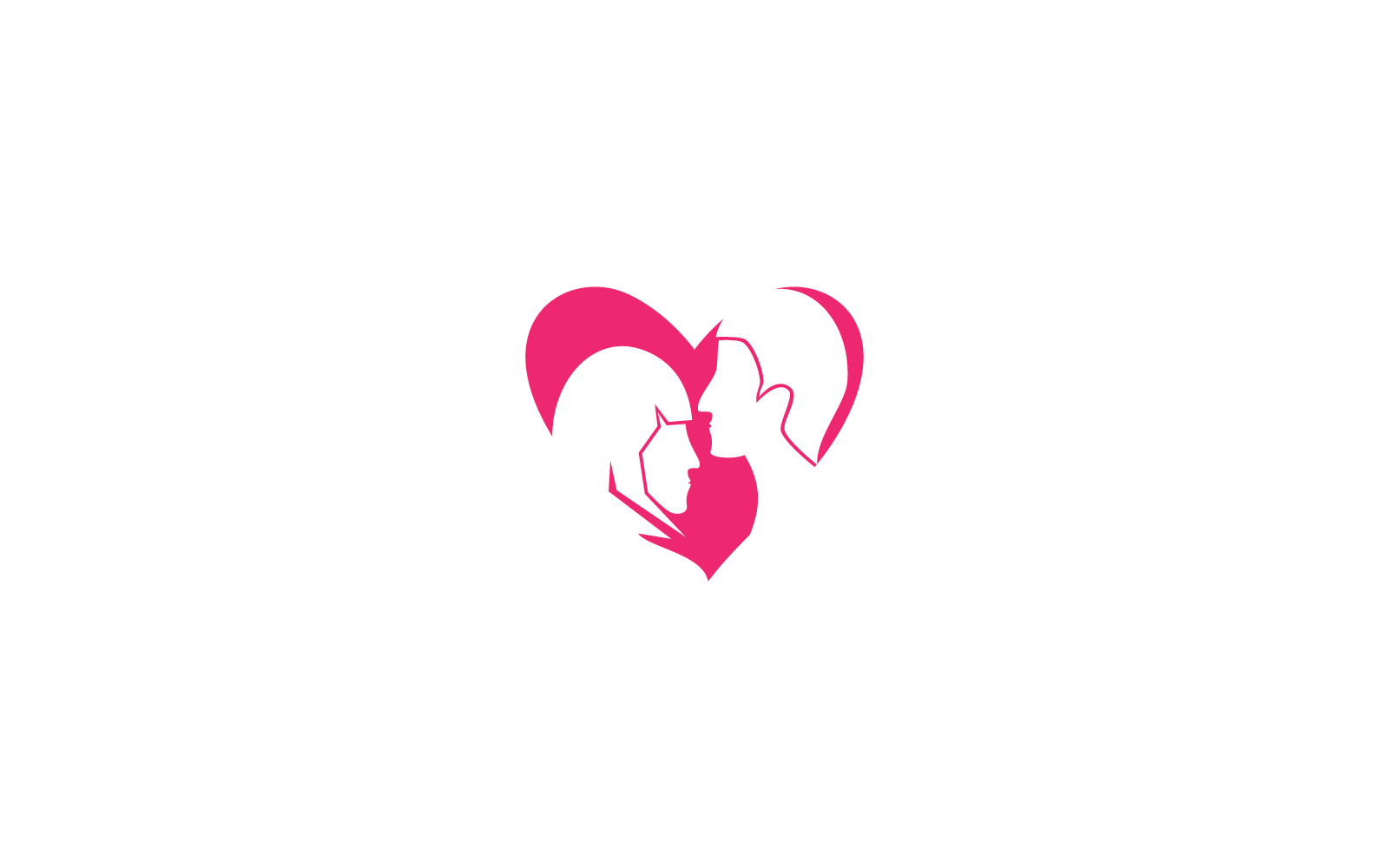 Romance Couple man and women logo design vector